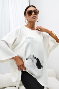 MISS CITY OFFICIAL Damski T-shirt Saddle Mood (biały)