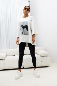 MISS CITY OFFICIAL Damski T-shirt Savage Elegnace (biały)