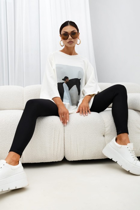 MISS CITY OFFICIAL Damski T-shirt Savage Elegnace (biały)