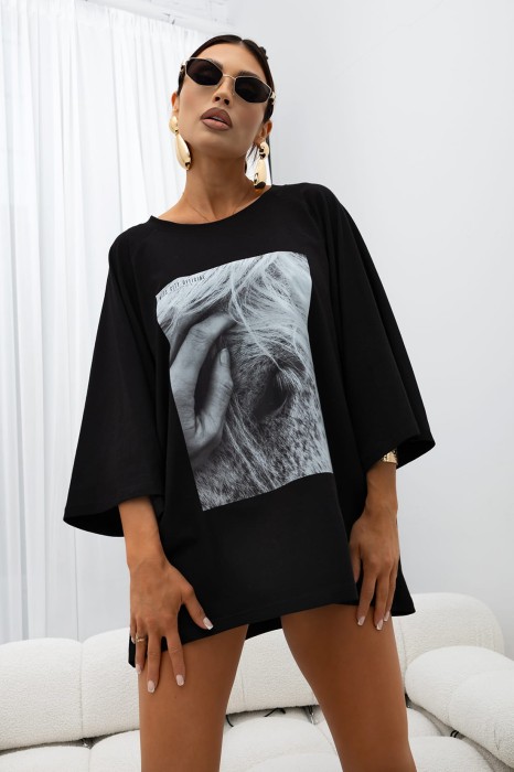 MISS CITY OFFICIAL Damski T-shirt Wild Muse (czarny)
