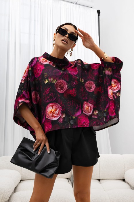 MISS CITY OFFICIAL Damska Bluzka Kimono Peony (fuksja)