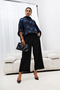 MISS CITY OFFICIAL Damska Bluzka Kimono Peony (niebieski)