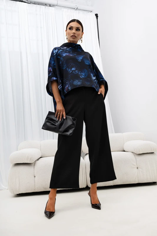 MISS CITY OFFICIAL Damska Bluzka Kimono Peony (niebieski)