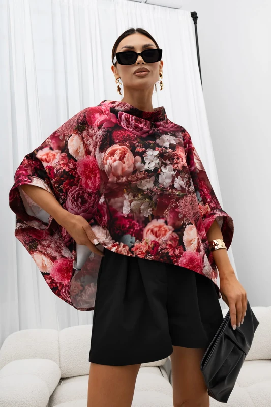 MISS CITY OFFICIAL Damska Bluzka Kimono Peony (ciemny róż)