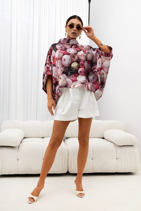 MISS CITY OFFICIAL Damska Bluzka Kimono Peony (jasny róż)