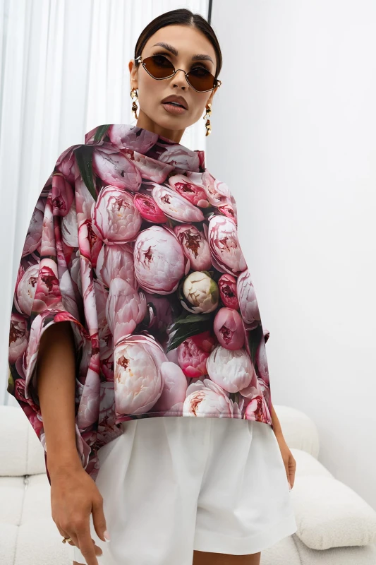 MISS CITY OFFICIAL Damska Bluzka Kimono Peony (jasny róż)