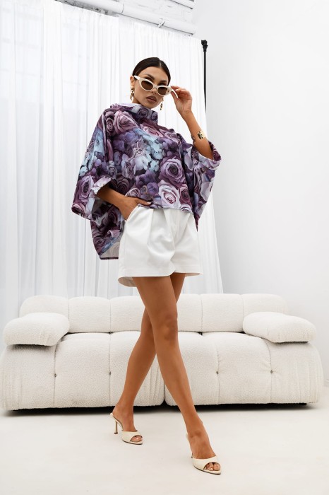 MISS CITY OFFICIAL Damska Bluzka Kimono Rose (liliowy)