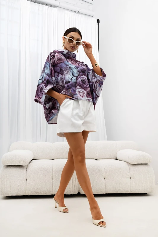 MISS CITY OFFICIAL Damska Bluzka Kimono Rose (liliowy)