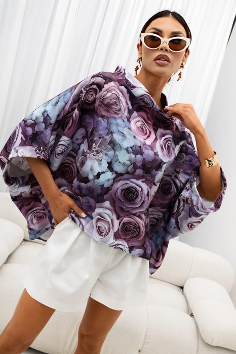 MISS CITY OFFICIAL Damska Bluzka Kimono Rose (liliowy)