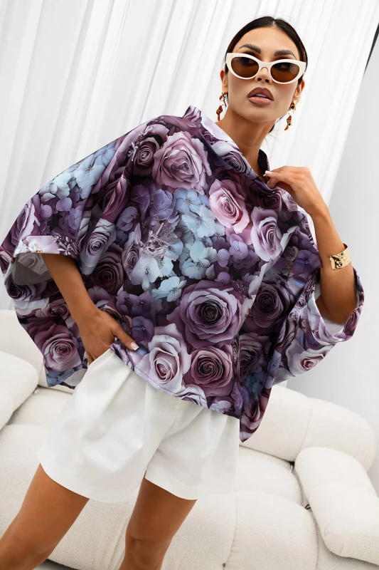 MISS CITY OFFICIAL Damska Bluzka Kimono Rose (liliowy)
