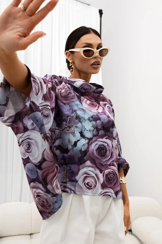 MISS CITY OFFICIAL Damska Bluzka Kimono Rose (liliowy)