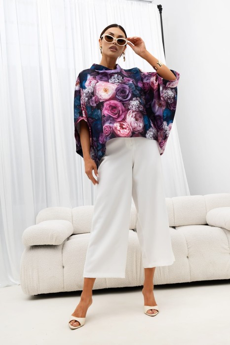 MISS CITY OFFICIAL Damska Bluzka Kimono Rose (fioletowy)