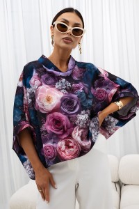 MISS CITY OFFICIAL Damska Bluzka Kimono Rose (fioletowy)