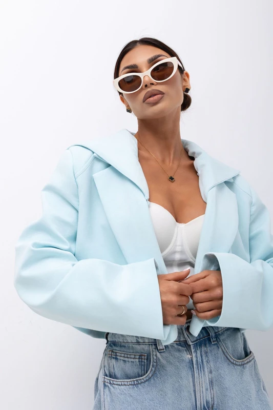 MISS CITY OFFICIAL Damski żakiet SKY CHIC - Błękitny