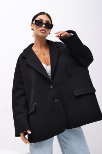 MISS CITY OFFICIAL Damska marynarka EDITORIAL (English Quotes) - czarny