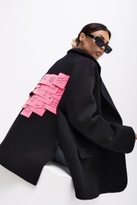 MISS CITY OFFICIAL Damska marynarka EDITORIAL (English Quotes) - czarny